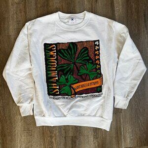 Vintage 90s Shamrocks Against Dystrophy Sweatshirt - size Large